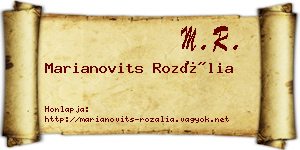 Marianovits Rozália névjegykártya