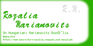rozalia marianovits business card